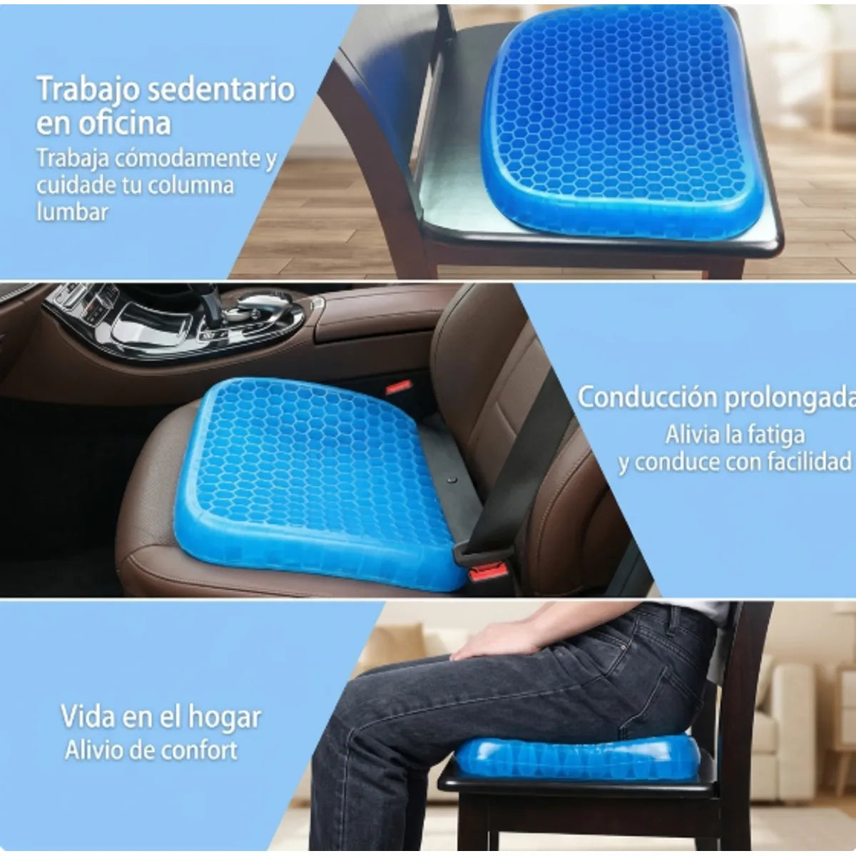 Cojín Ergonómico GelFlex™ | Máxima Comodidad para Oficina, Auto y Hogar